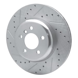 BMW 428I Brake Rotor (1) - Rear Left - R1 Concepts - Drilled & Slotted - Silver - `13-`21